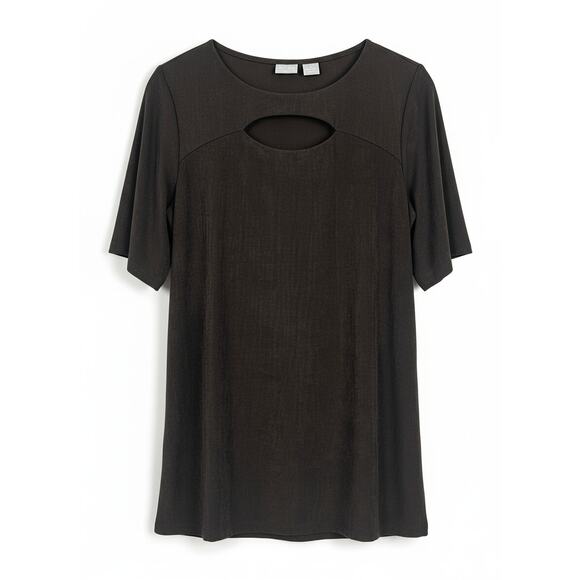 Chico's Tops - Chico's Womens M Travelers Minimalist Staple Career‎ Coastal Keyhole Neck Tunic